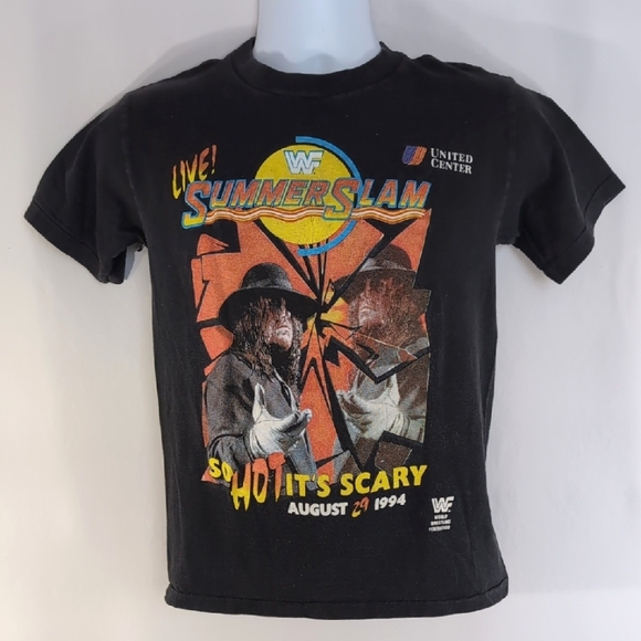 WWF Other - Rare Vintage 1994 WWF SummerSlam T-Shirt Tee Size S Small - Undertaker Chicago